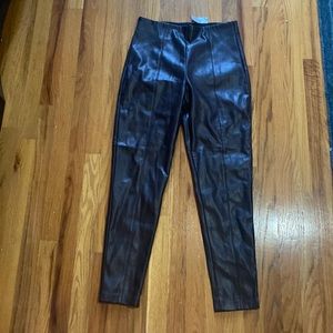 NWT Anne Taylor brown faux leather skinny pants